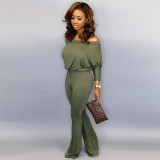 Solid Color Batwing Sleeve One Piece Jumpsuits YS-8388