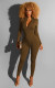 Solid Color Long Sleeve Zipper Bodycon Jumpsuits BS-1130