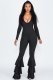 Solid V Neck Ruffles Leg One Piece Jumpsuits MEI-9062