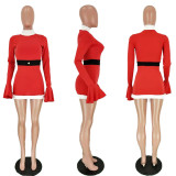 Christmas Flare Sleeves Party Club Costume Mini Dress NM-8086
