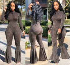 Plus Size Sexy Long Sleeves Skinny Flared Jumpsuit CL-6039