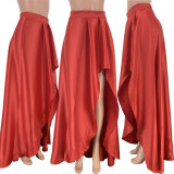 Sexy High Waist Split Irregular Long Maxi Skirt FNN-8350