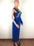 Sexy Irregular Split Embroidery Club Dress OSM-4096