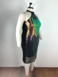 Sexy Sequin Sleeveless Party Dress Plus Size 5XL OSM2-5264