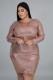 Plus Size 5XL Long Sleeve Backless Mini Dress OSM2-5265