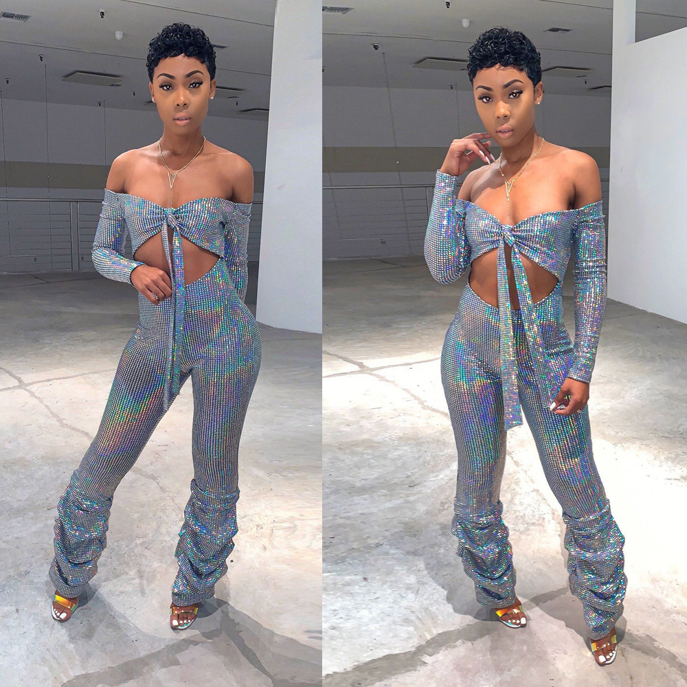 long sleeve ruched jumpsuit
