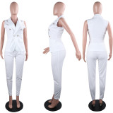 White OL Coat + Pant Sets 2 Piece AIL-032