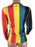 Colorful Stripe Long Sleeve T-shirt LP-6117