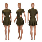 Sexy Bodysuit + Mini Skirt 2 Piece Sets  CHY-1210