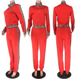Casual Long Sleeve Zipper Two Piece Pants Set MDF-5115