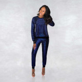 Casual Sequined Long Sleeve Two Piece Pants Set MA-122