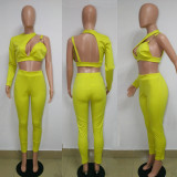 Sexy One Shoulder Asymmetry 2 Piece Pants Set BN-9851