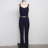 Sexy Fashion Suspenders Stitching Casual Jumpsuit SMR-9578