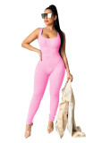 Solid Sleeveless Bodycon Jumpsuits TR-1007