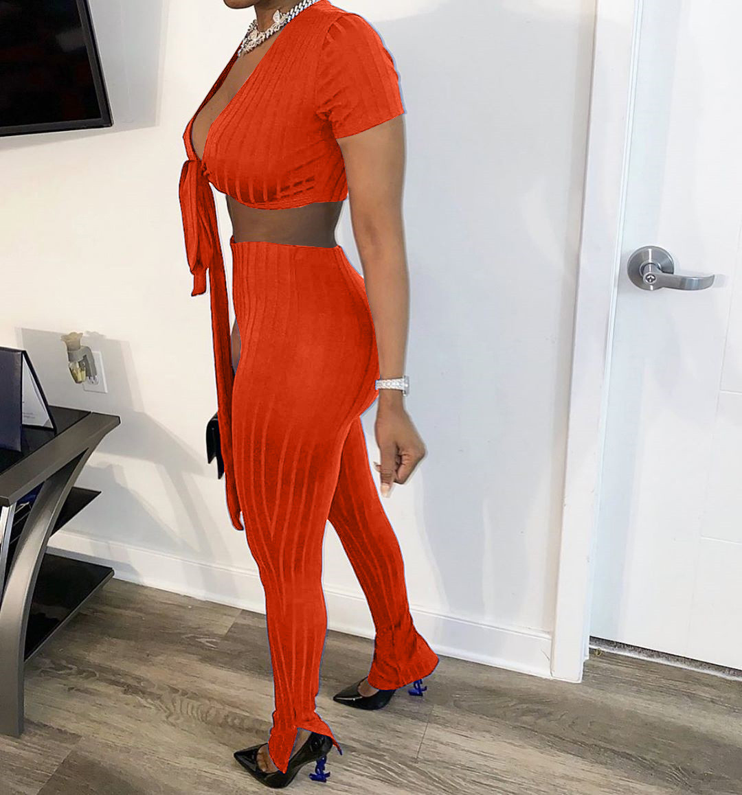 side split leg pants
