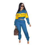 Casual Patchwork Tracksuit Two Piece Sets SHD-9052