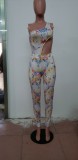 Snake Skin Print Bodysuit And Pants 2 Piece Sets CHY-1216