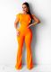 Sexy Backless Ruffles Sleeve Flared Jumpsuits BGN-051