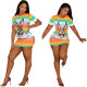 Plus Size Sequin Cartoon Mini T Shirt Dress FNN-8203-1