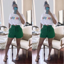 Casual Letter Print T Shirt Shorts Two Piece Suits XYKF-X9195