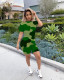 Camo Print T Shirt And Shorts Two Piece Set MIL-L091