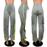 Casual Stracked Split Long Sweatpants OY-L6099