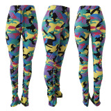 Camouflage Print Long Stacked Pants AL-167