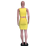 Sexy Solid Color Bandage Slim Mini Dress BN-9232