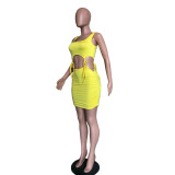 Sexy Solid Color Bandage Slim Mini Dress BN-9232