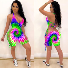 Tie-dye Personality Bandage Playsuit MDF-5129