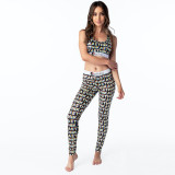 Sexy Letter Print Tank Top And Pants Two Piece Sets LSL-6352