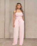 Solid Strapless Sleeveless Wide Lge Jumpsuits TR-1035