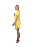 Fashion Plus Size Leopard Pocket Stitching Dress WAF-5010