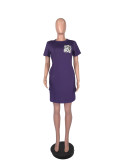 Fashion Plus Size Leopard Pocket Stitching Dress WAF-5010