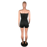 Solid Strapless Sexy Sashes One Piece Rompers BS-1192
