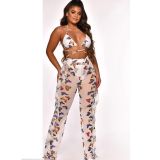 Sexy Printed Mesh Two-piece Set With Underpants ORY-5117
