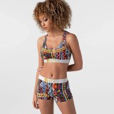 Trendy Printed Tank Top Shorts Two Piece Sets LSL-8042