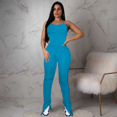 Sexy Backless Folds Split Micro Flare Jumpsuits NM-8303
