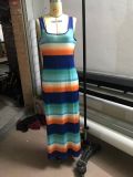 Plus Size Casual Printed Sleeveless Maxi Dress MTY-6355