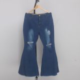 Plus Size 5XL Fat MM Denim Hole Skinny Jeans HSF-2108