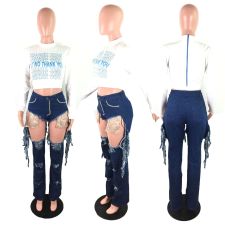 Fashion Trend Personality Ripped Hole Jeans LX-6009