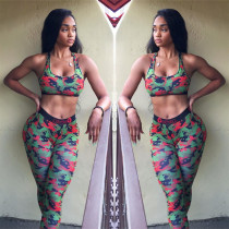 Personality Slim Printed Fitness Pants Suit LSL-8046