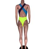 Sexy Contrast Color One Piece Swimsuits HHF-9002