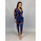 Casual Tracksuit Patchwork Long Sleeve 2 Piece Pants Set SFY-145