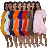 New Summer Fashion Clothes Bubble Sleeve Pullover Lantern Dress AIL-107