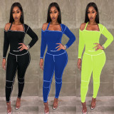 Casual Sports Long Sleeve Two Piece Pants Set XS MAE-2054