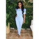 Plus Size Fashion Casual Home Solid Color Two Piece Set YM-9219