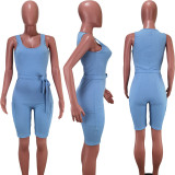 Solid Sleeveless Sexy Bodycon Rompers HM-6331