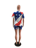 Fashion Printed Casual T shirt Shorts Two Piece Set OM-1123