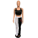 Casual Tank Top And Stacked Pants Two Piece Suits QZX-6142